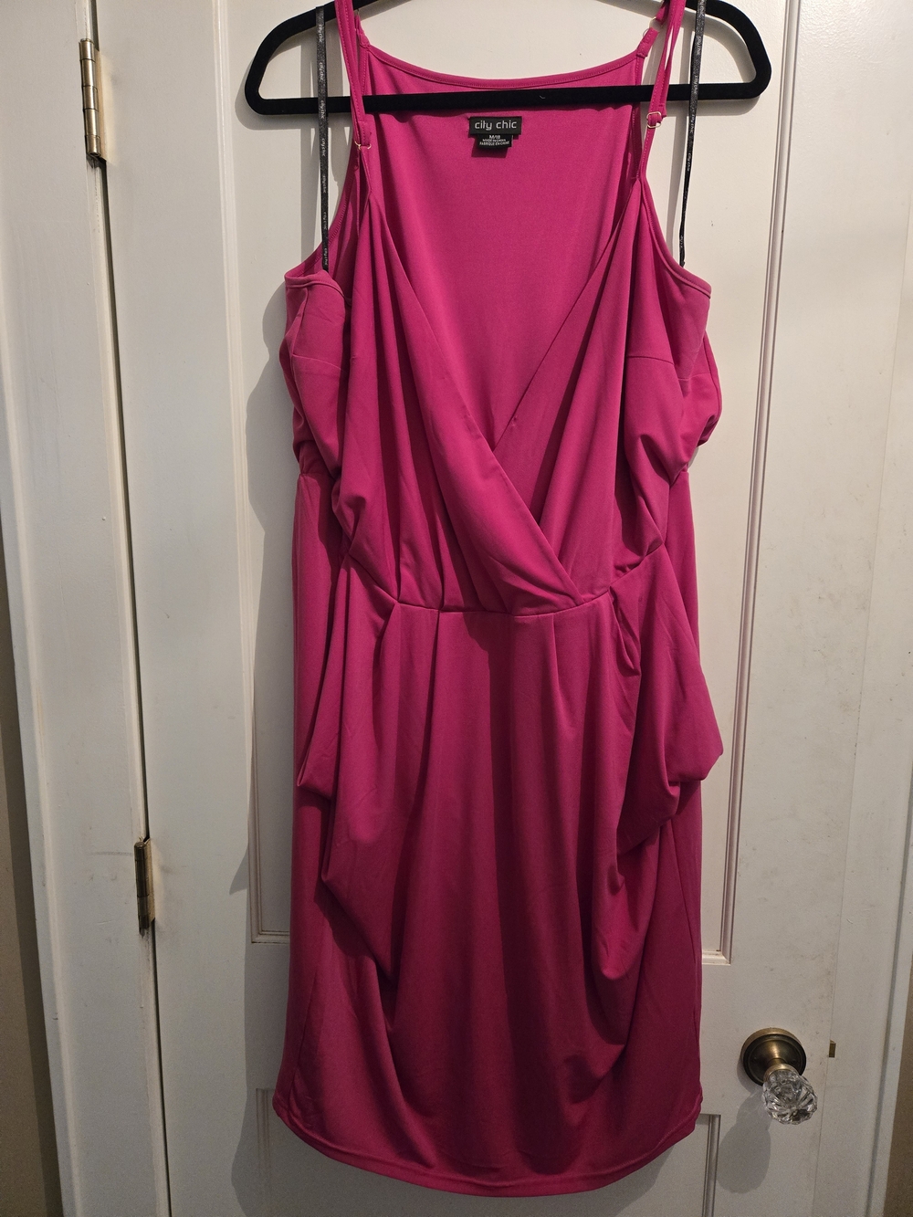 City Chic Hot Pink Wrap-Front Dress